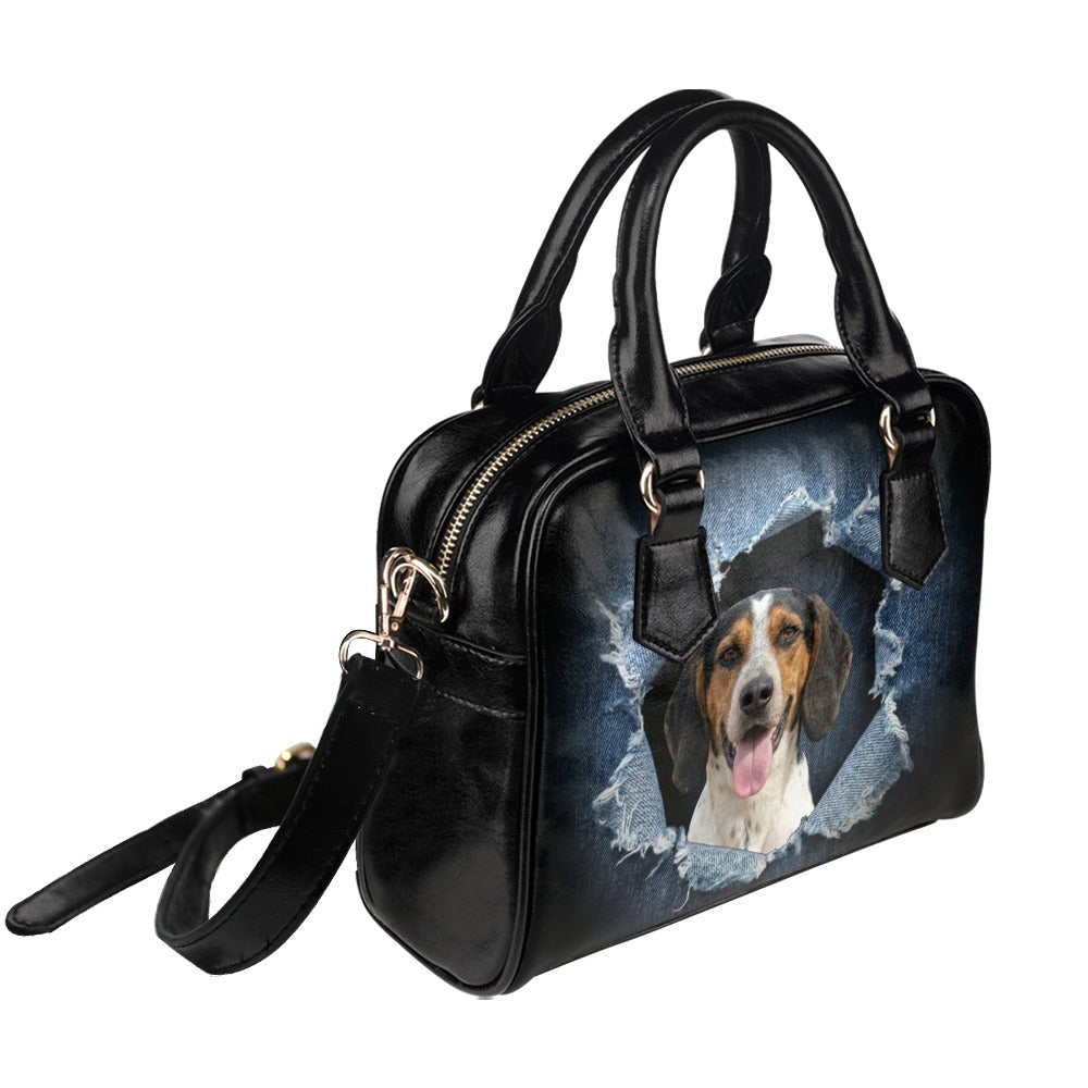 Anglo-Français de Petite Vénerie Anglo Francais de Petite Venerie Ripped Denim Print Shoulder Handbag