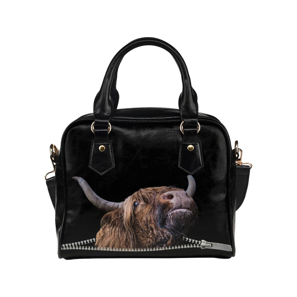 Highland Cow Shoulder Handbag