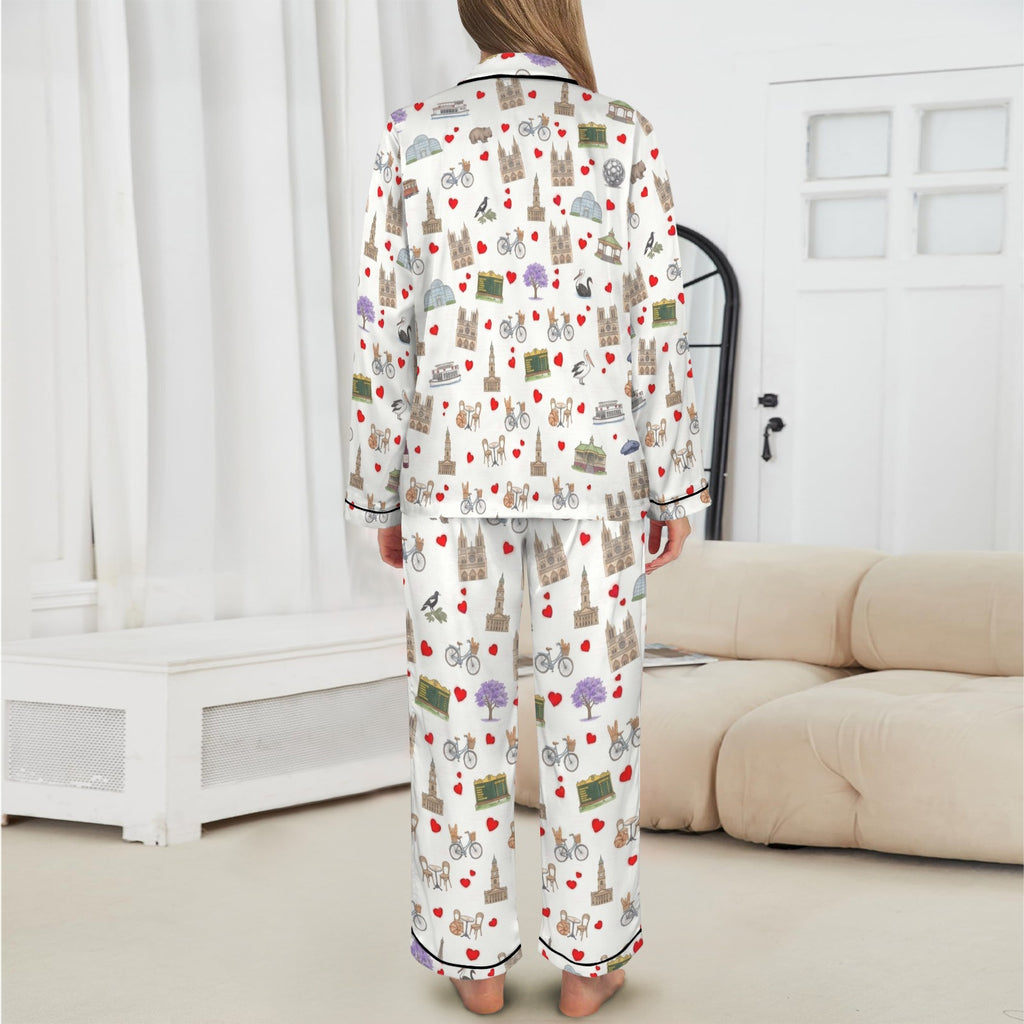 Adelaide (South Australia) Women's Long Sleeve Satin Pajama Set