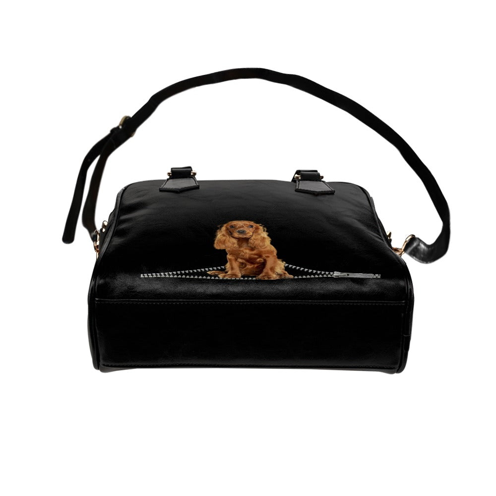 Cocker Spaniel Zip Shoulder Handbag