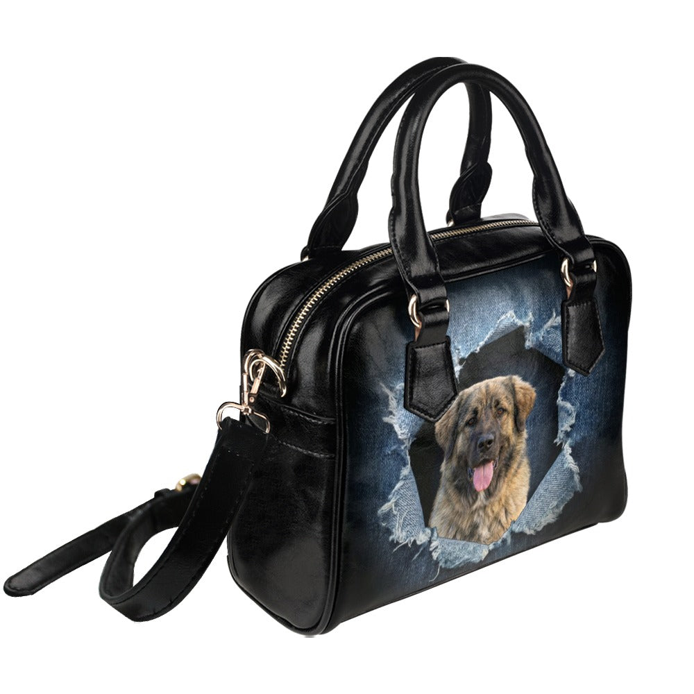 Bakharwal Ripped Denim Print Shoulder Handbag