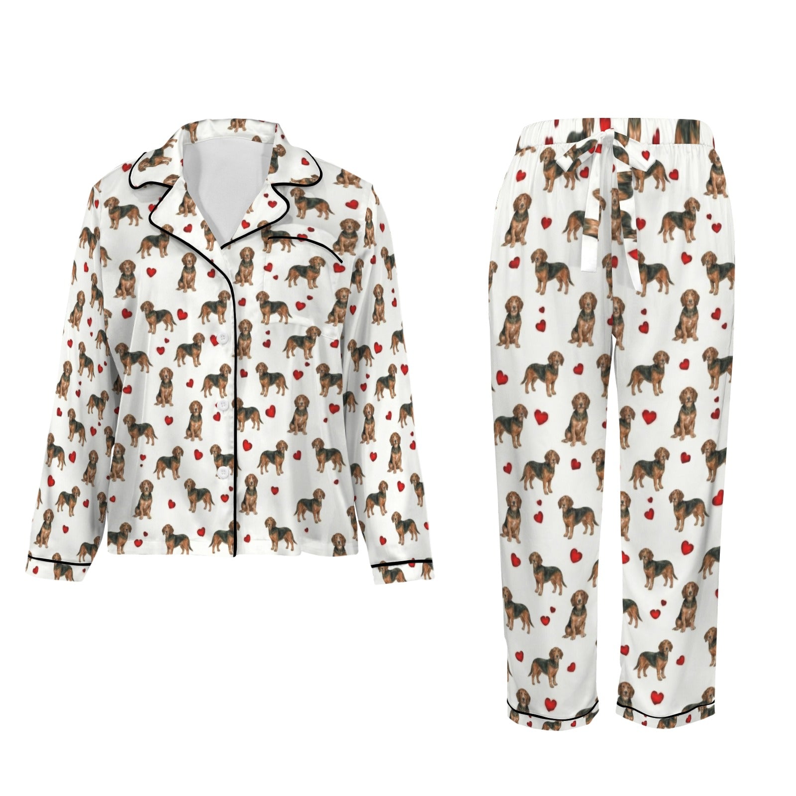 Alpine Dachsbracke Women's Long Sleeve Satin Pajama Set