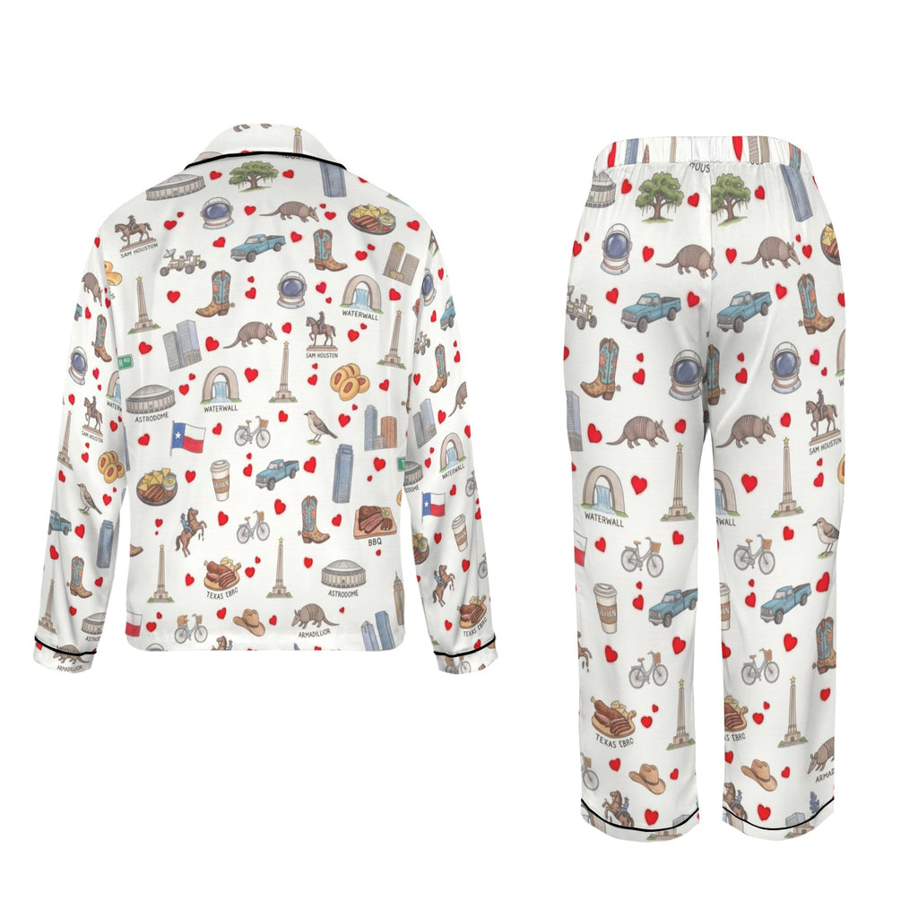 Houston Women's Long Sleeve Satin Pajama Set