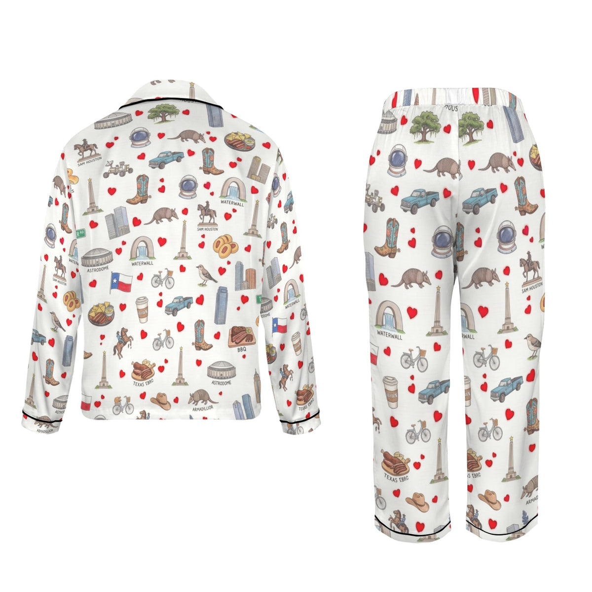 Houston Women's Long Sleeve Satin Pajama Set