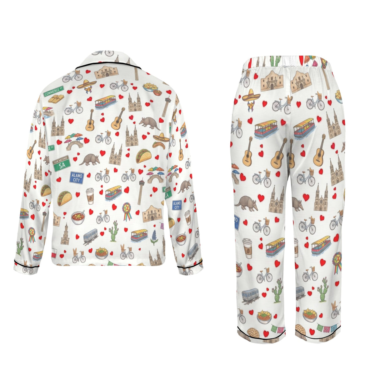 San Antonio Women's Long Sleeve Satin Pajama Set