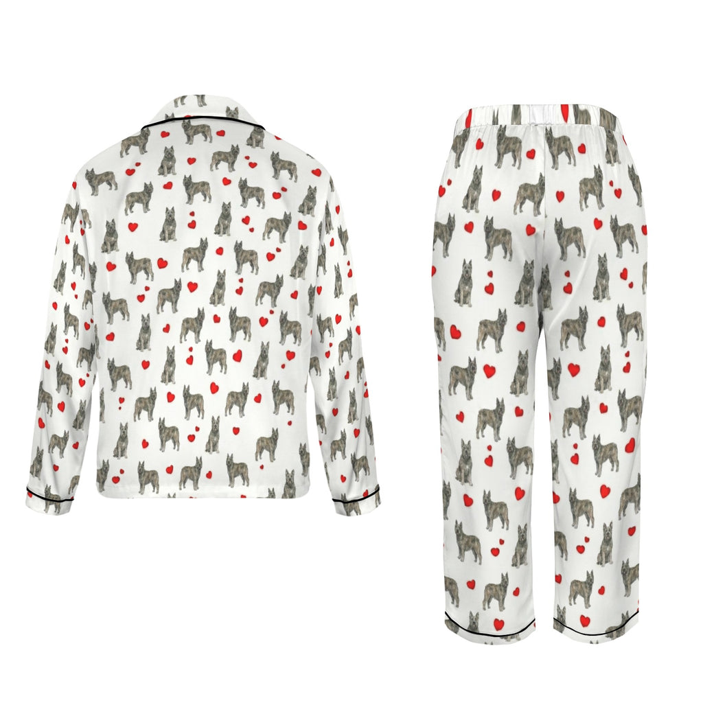 Bouvier des Flandres Women's Long Sleeve Satin Pajama Set