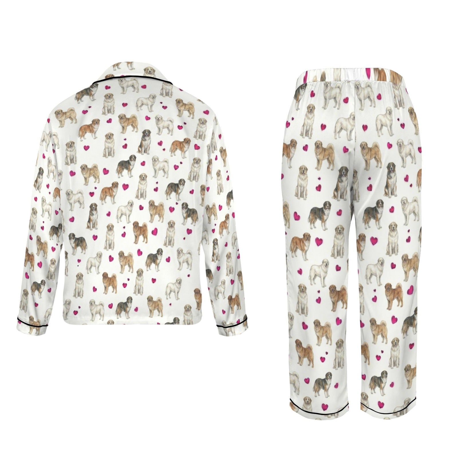 Aidi (Atlas Mountain Dog) Women's Long Sleeve Satin Pajama Set