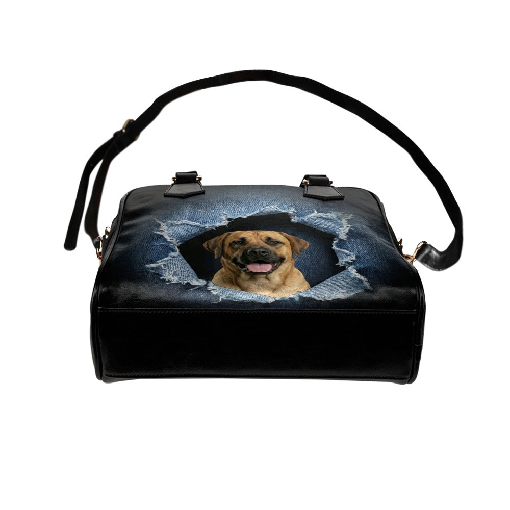 Broholmer Ripped Denim Print Shoulder Handbag