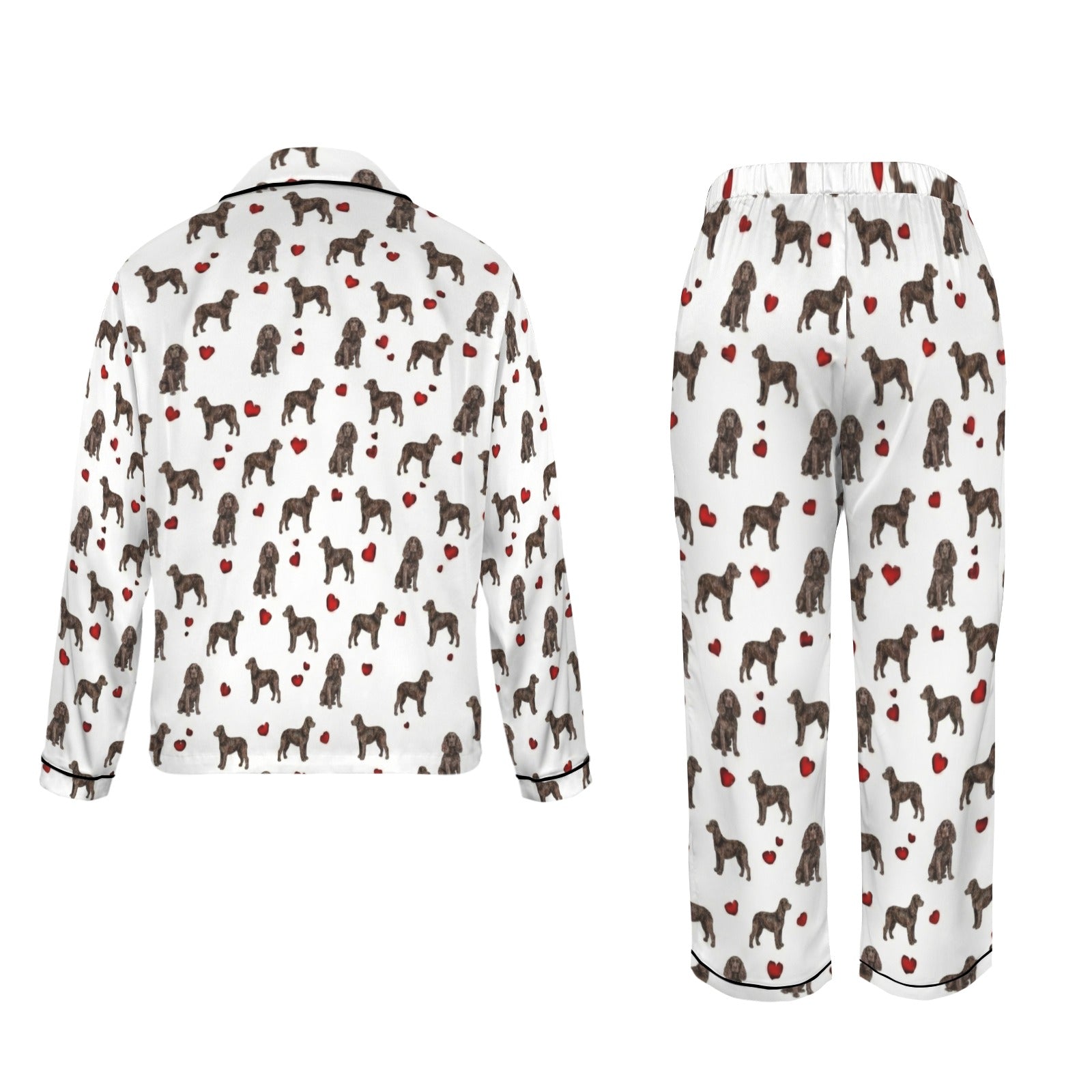 American Water Spaniel Women's Long Sleeve Satin Pajama Set