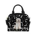 White Old English Sheepdog Zip Paws and Bones Shoulder Handbag
