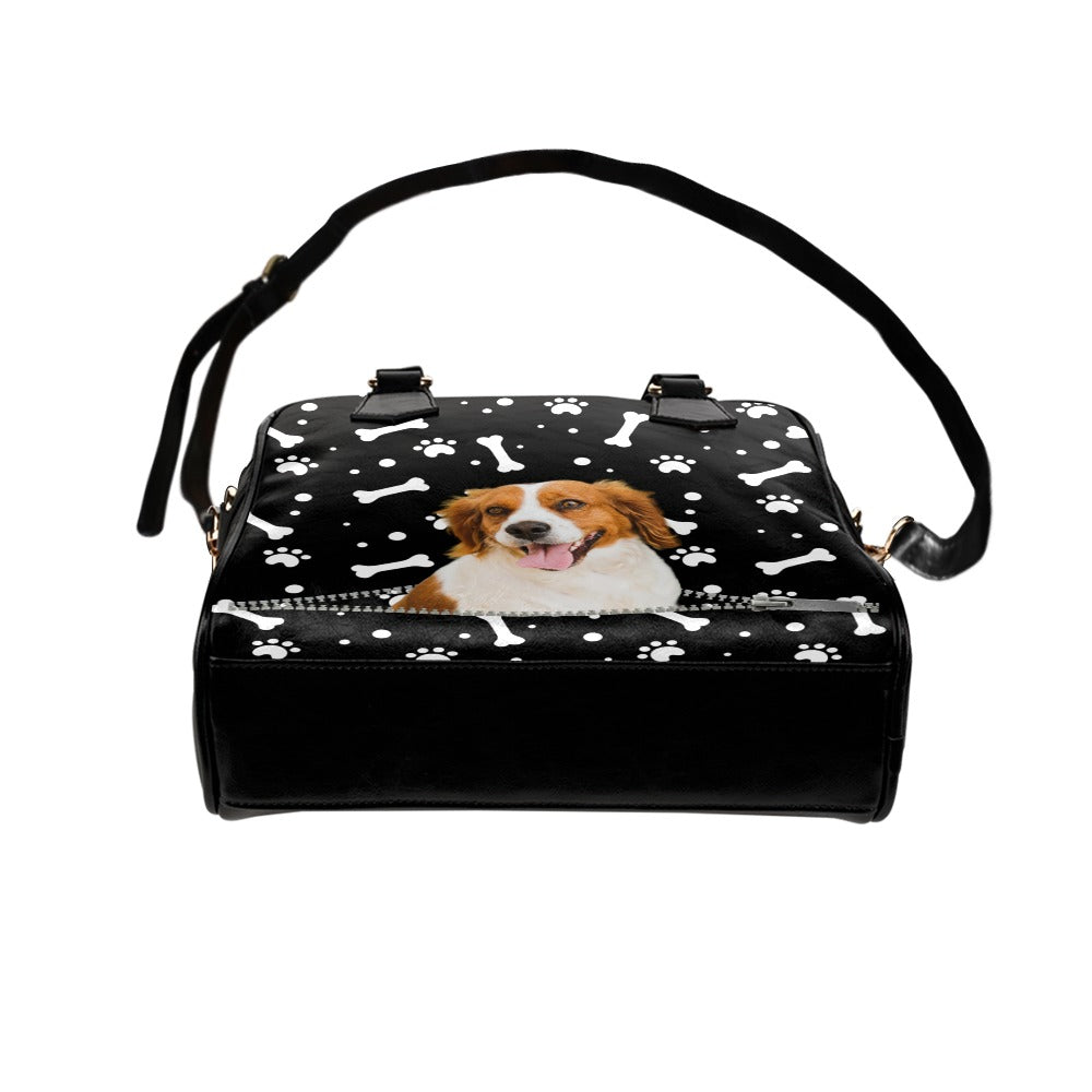 Brittany spaniel Zip Paws and Bones Shoulder Handbag