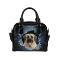 Anatolian Shepherd Dog Ripped Denim Print Shoulder Handbag