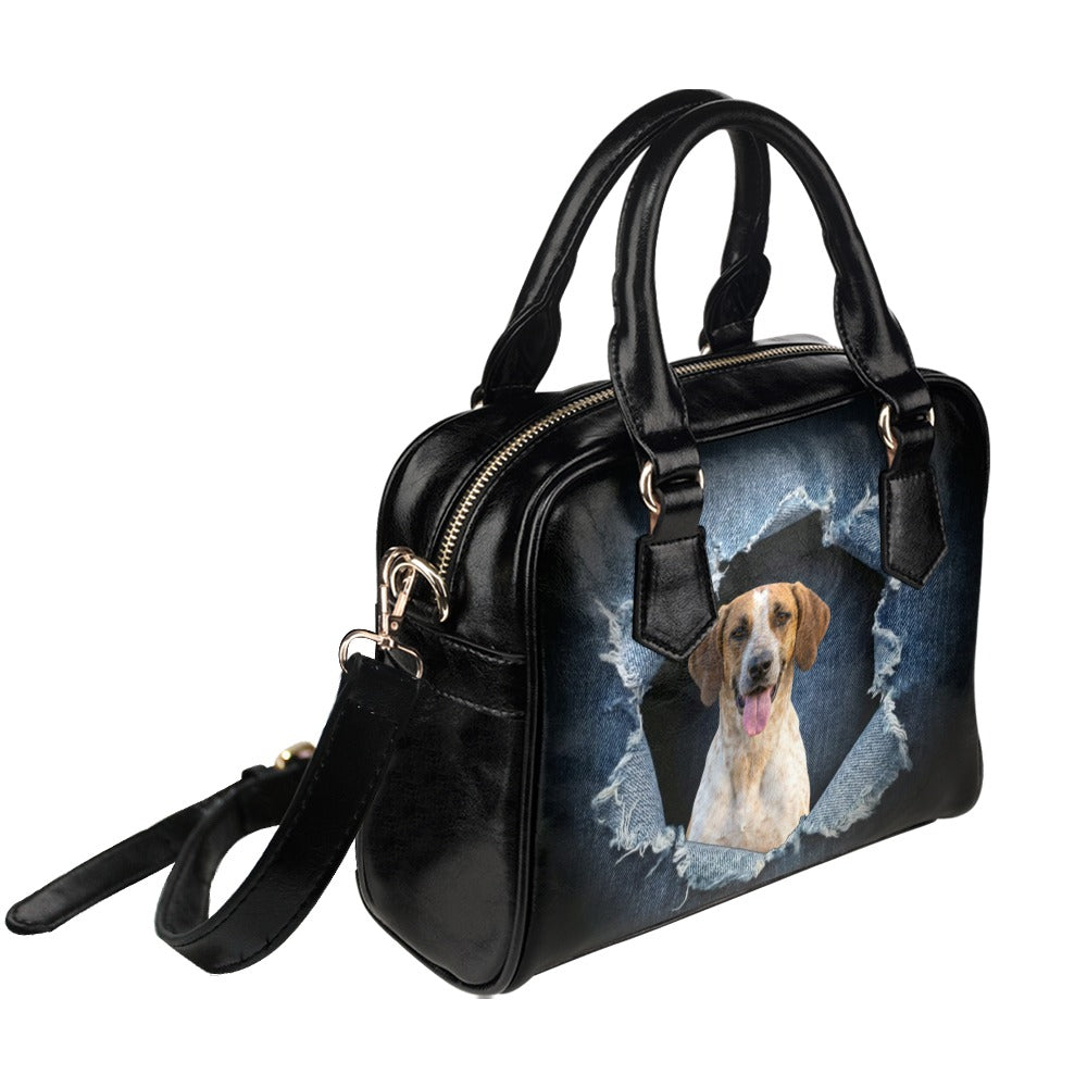 Banjara Hound Ripped Denim Print Shoulder Handbag
