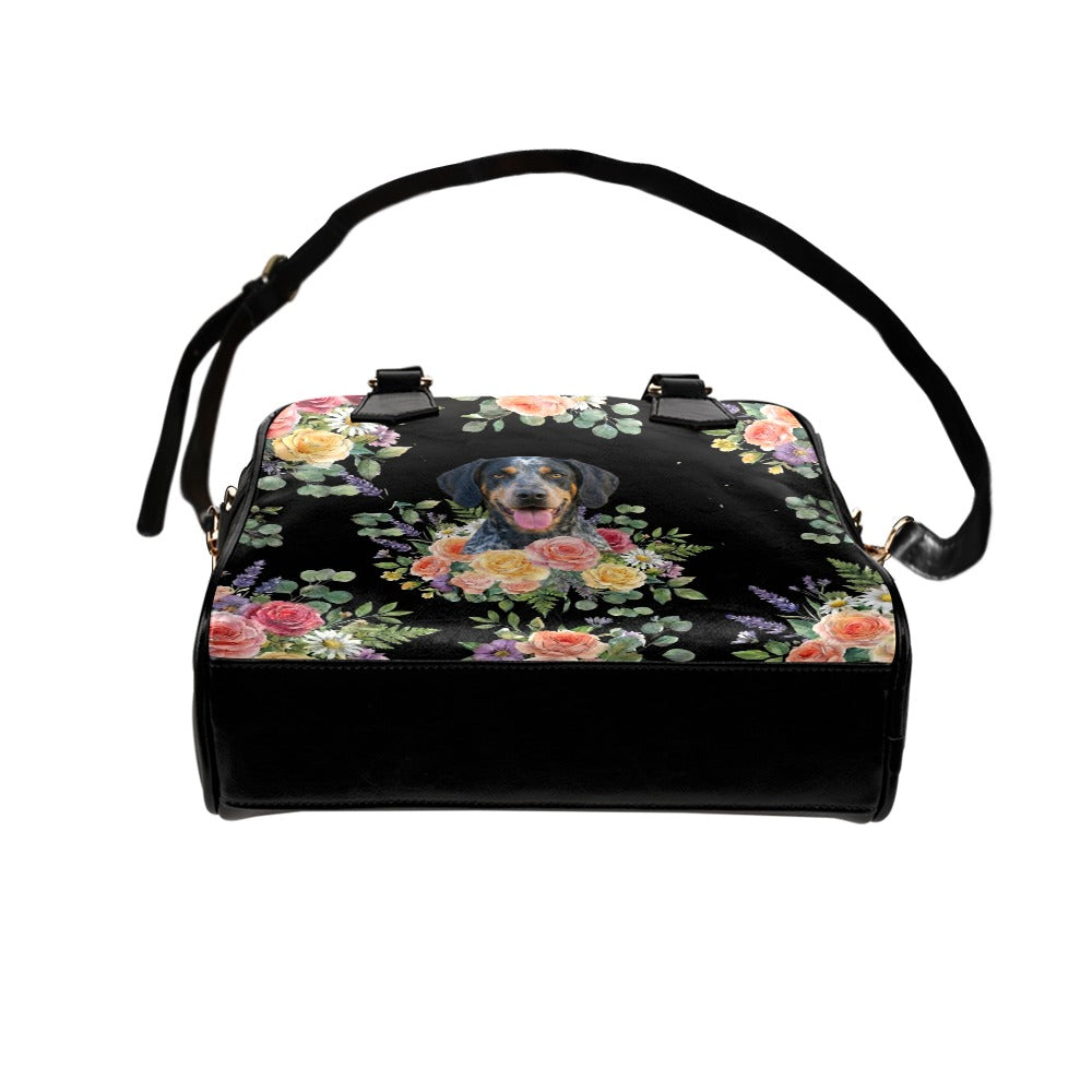 Bluetick Coonhound Flower Shoulder Handbag