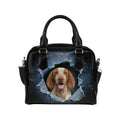 Bracco Italiano Ripped Denim Print Shoulder Handbag