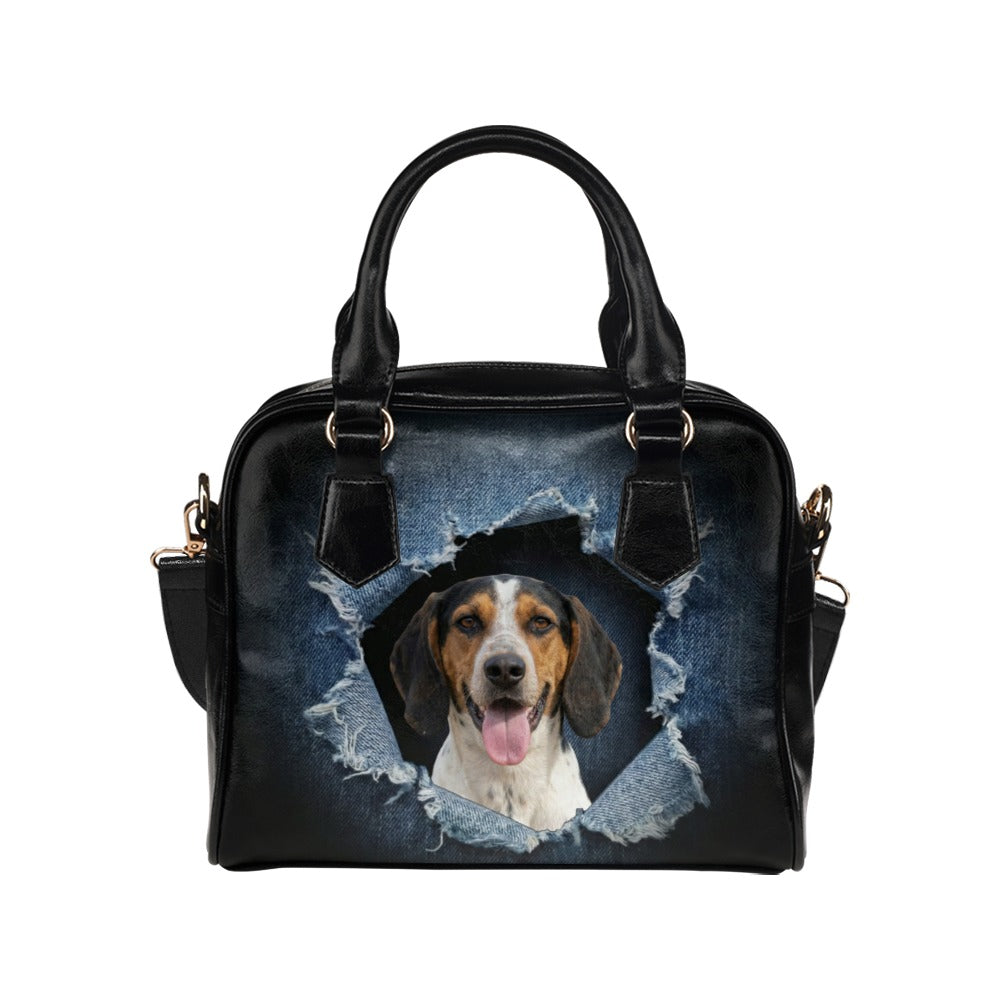 Anglo-Français de Petite Vénerie Anglo Francais de Petite Venerie Ripped Denim Print Shoulder Handbag