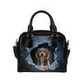 Bosnian Coarse-haired Hound (Barak) Ripped Denim Print Shoulder Handbag