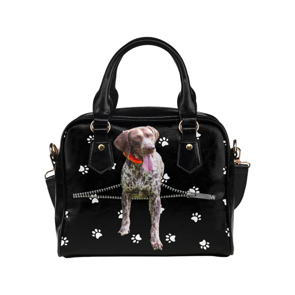 German Wirehaired Pointer Zip Paws Shoulder Handbag