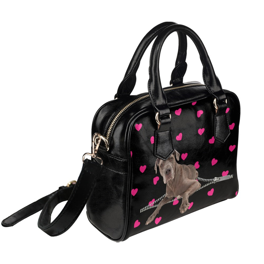 Great Dane Zip Hearts Shoulder Handbag