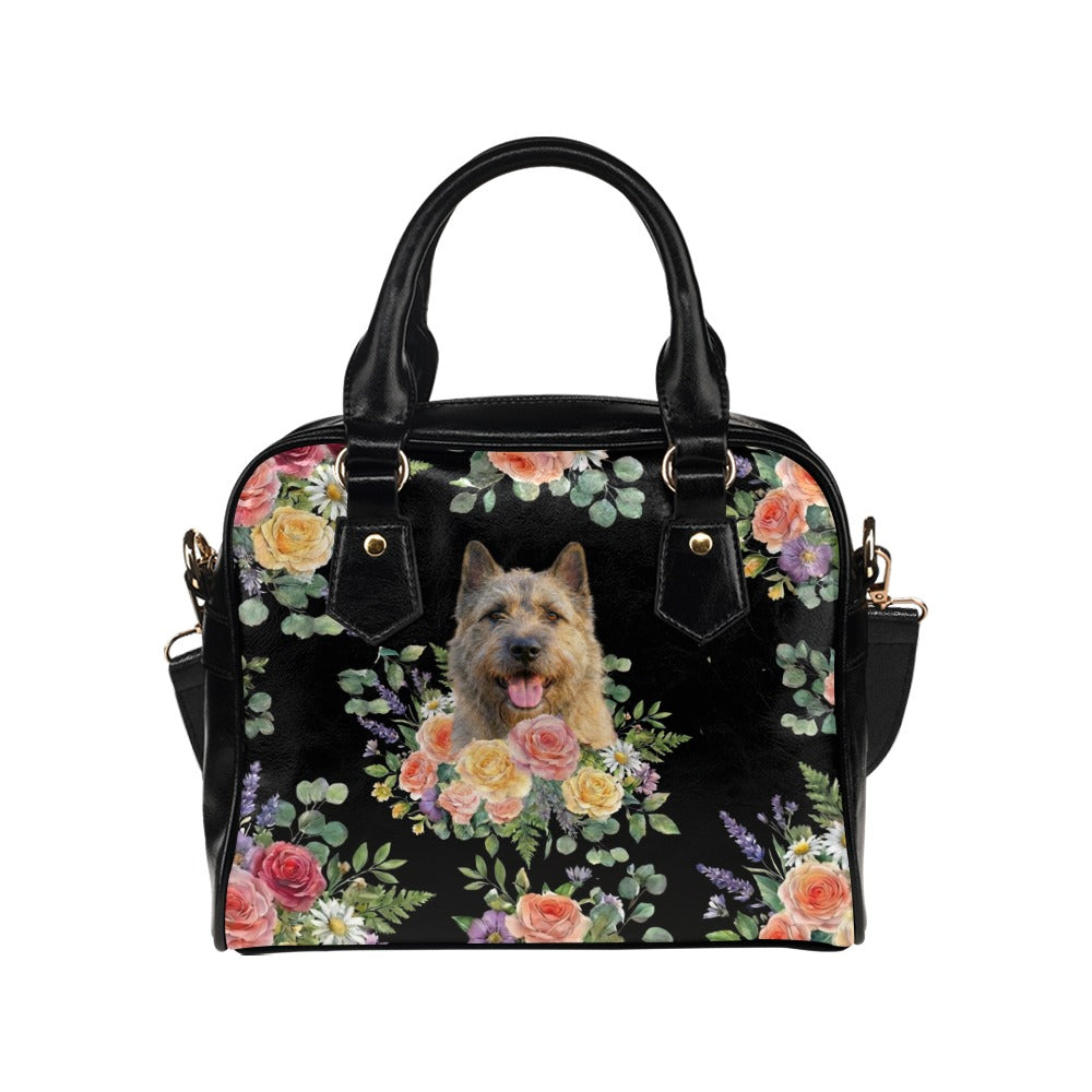 Bouvier des Ardennes Flower Shoulder Handbag