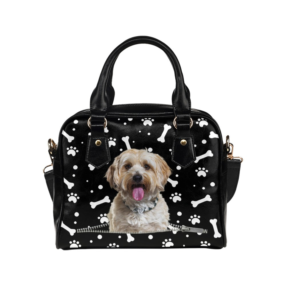 Havanese Zip Paws and Bones Shoulder Handbag