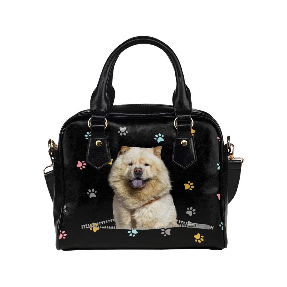 Chow Chow Zip colorful Paws Shoulder Handbag