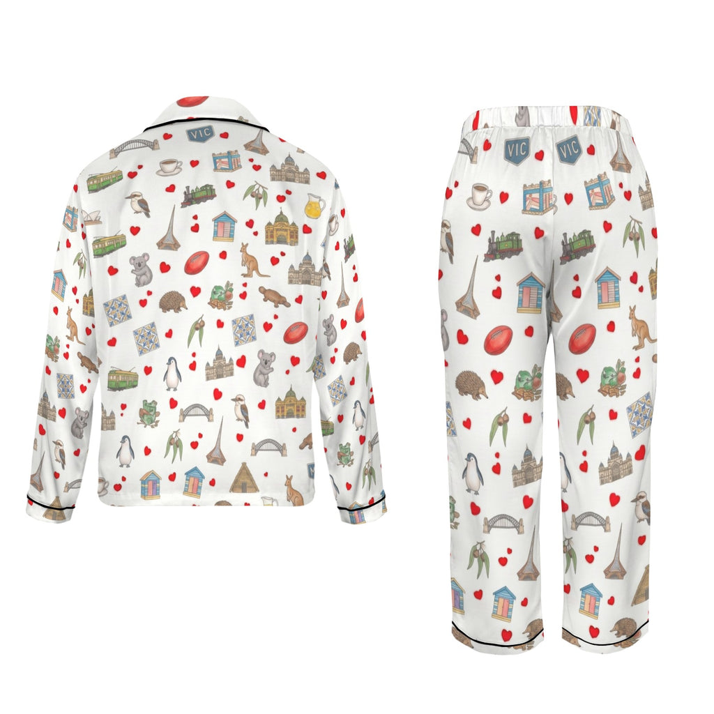 Melbourne (Victoria) Women's Long Sleeve Satin Pajama Set