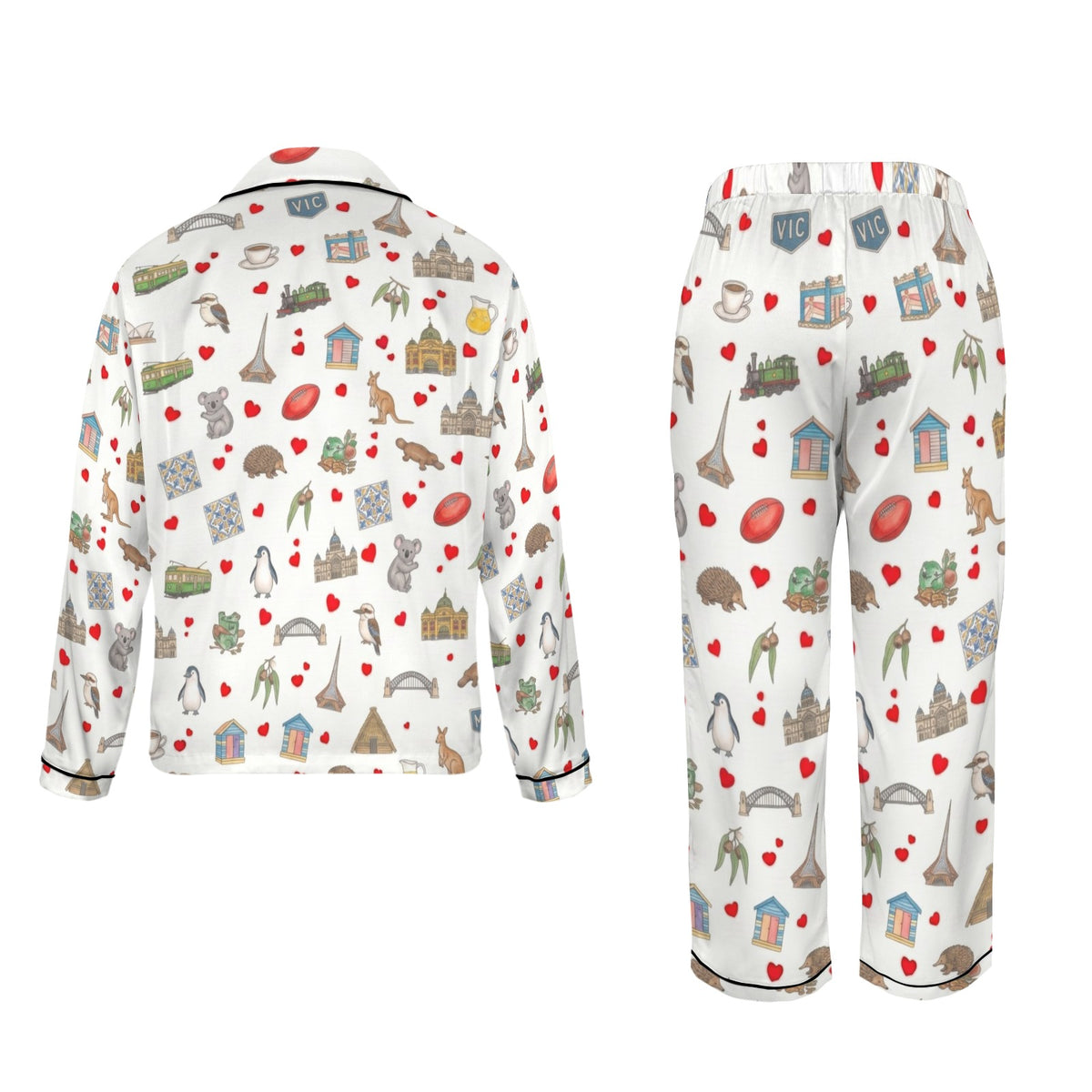 Melbourne (Victoria) Women's Long Sleeve Satin Pajama Set
