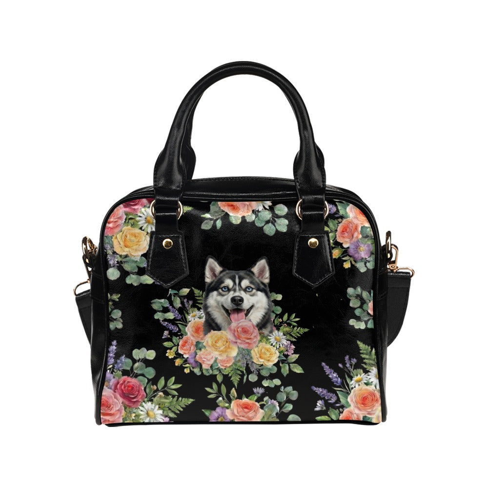 Alaskan Klee Kai Dog Flower Shoulder Handbag