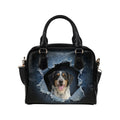 Armant Ripped Denim Print Shoulder Handbag