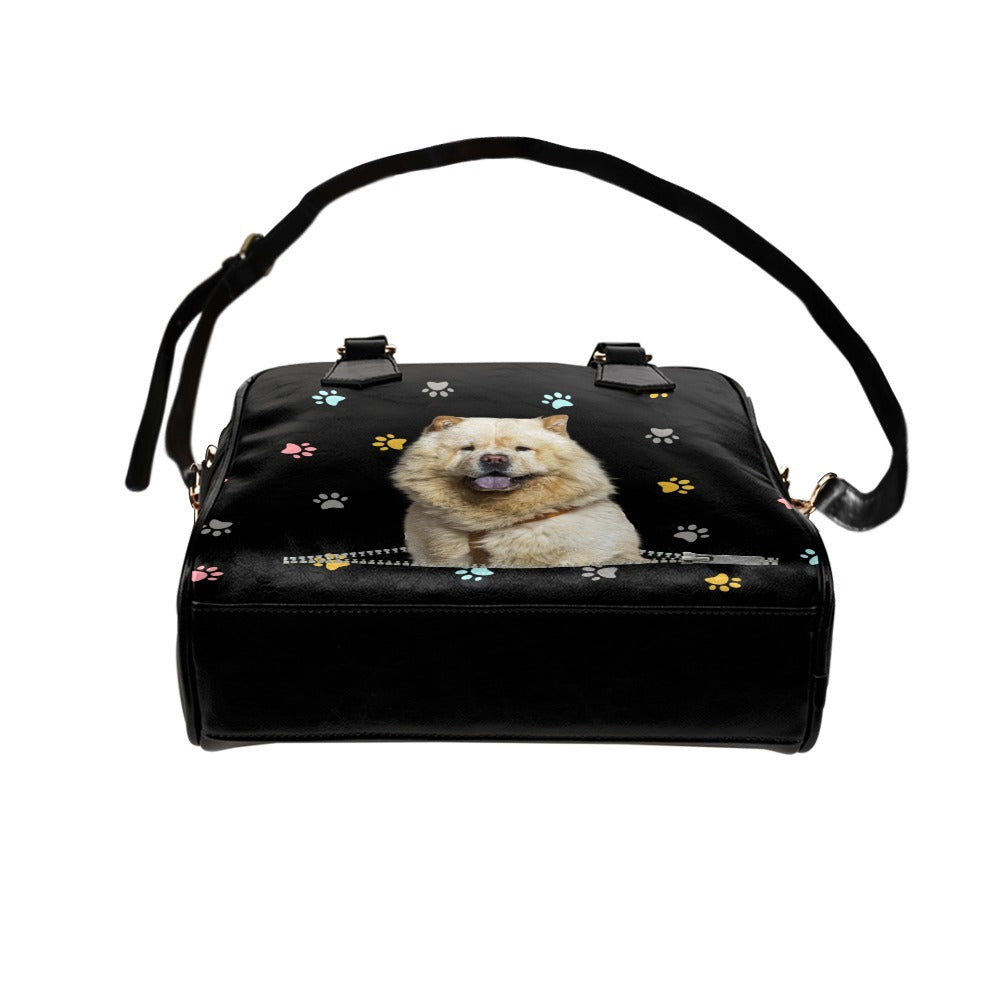 Chow Chow Zip colorful Paws Shoulder Handbag
