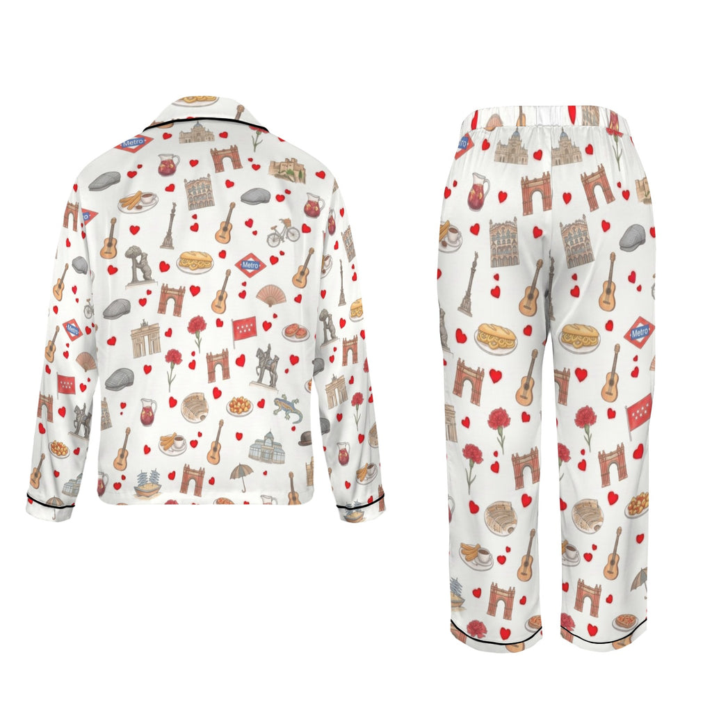 Madrid Women's Long Sleeve Satin Pajama Set