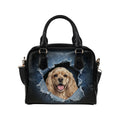 American Cocker Spaniel Ripped Denim Print Shoulder Handbag
