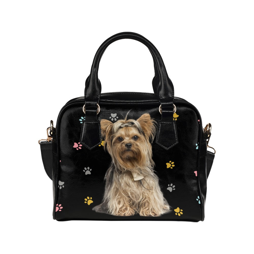 Yorkshire Terrier Colorful Paws Shoulder Handbag