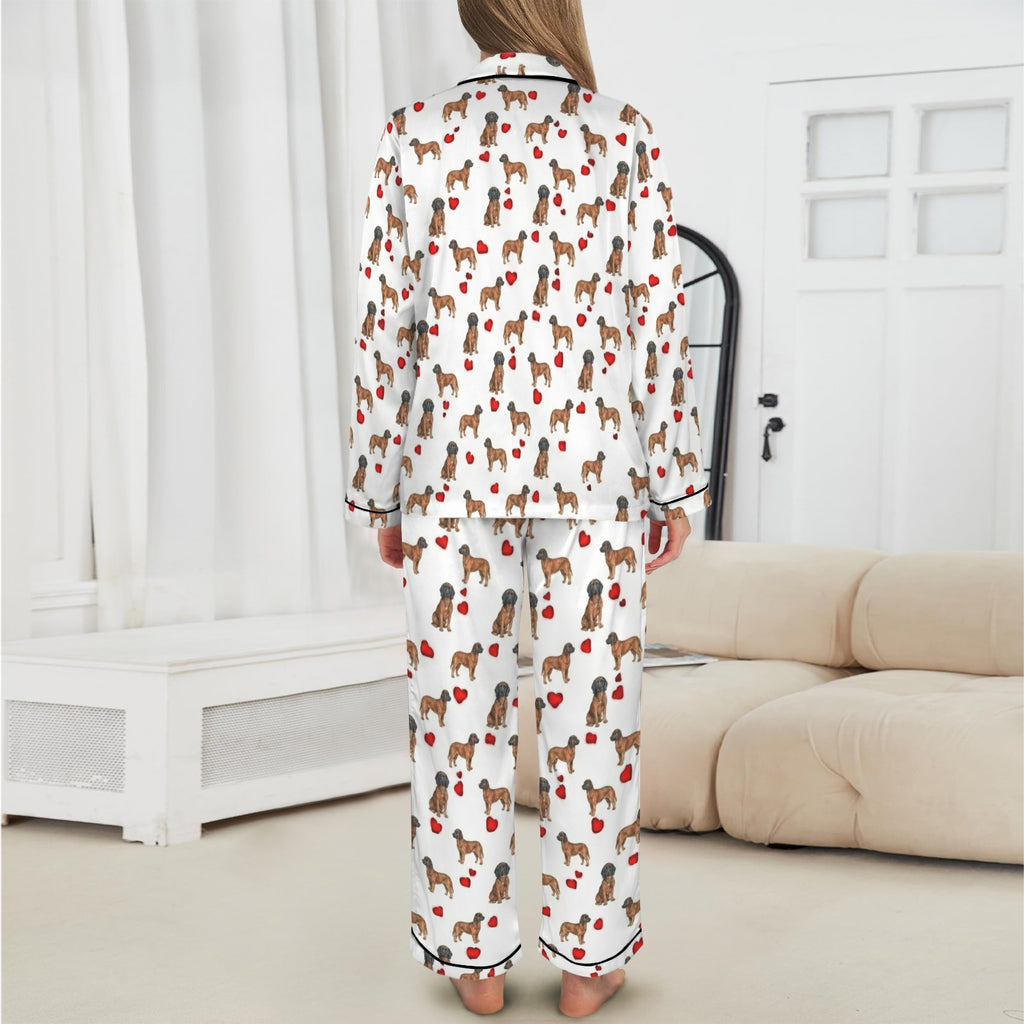 Bavarian Mountain Scent Hound Women's Long Sleeve Satin Pajama Set