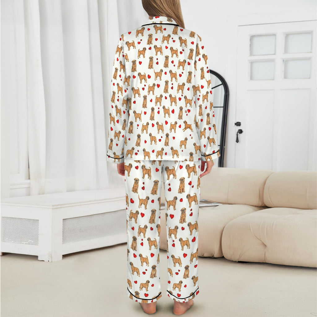 Brussels Griffon Women's Long Sleeve Satin Pajama Set