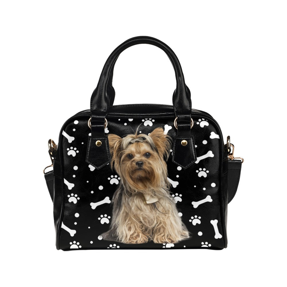Yorkshire Terrier Paws and Bones Shoulder Handbag