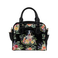 Border Collie Flower Shoulder Handbag
