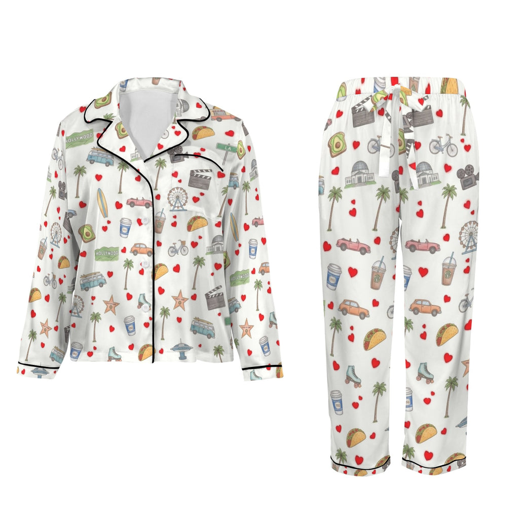 Los Angeles Women's Long Sleeve Satin Pajama Set