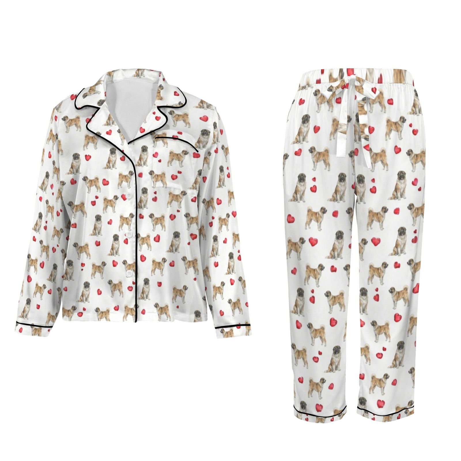 Armenian Gampr Women's Long Sleeve Satin Pajama Set