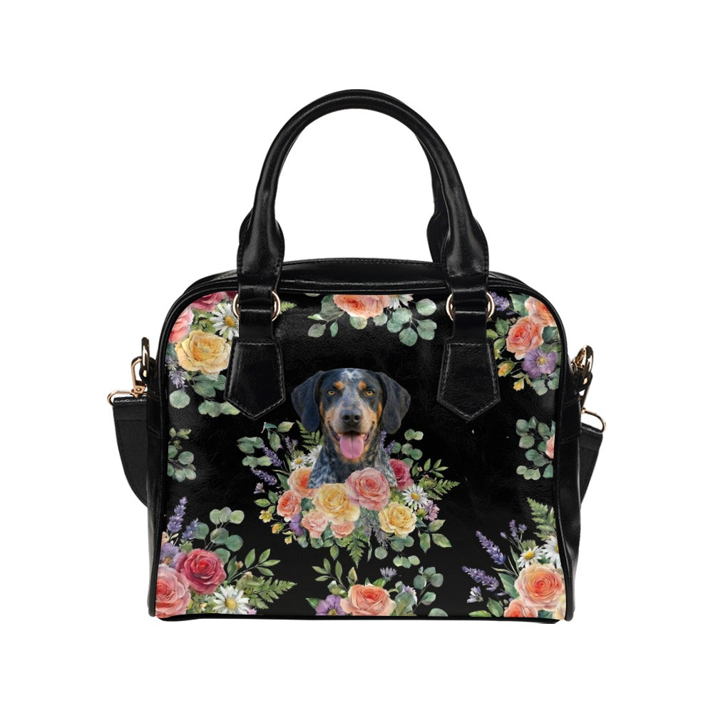 Bluetick Coonhound Flower Shoulder Handbag