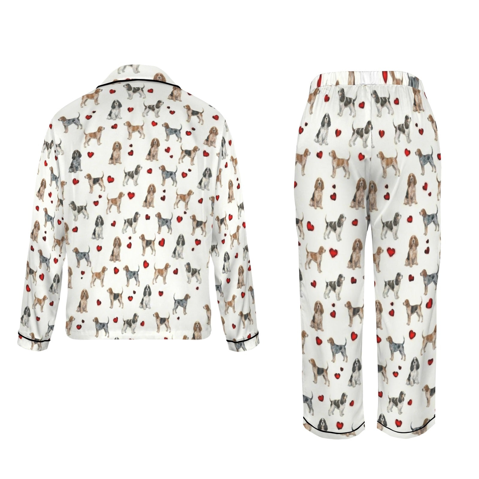American English Coonhound Women's Long Sleeve Satin Pajama Set