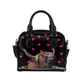 Highland Cow Hearts Shoulder Handbag