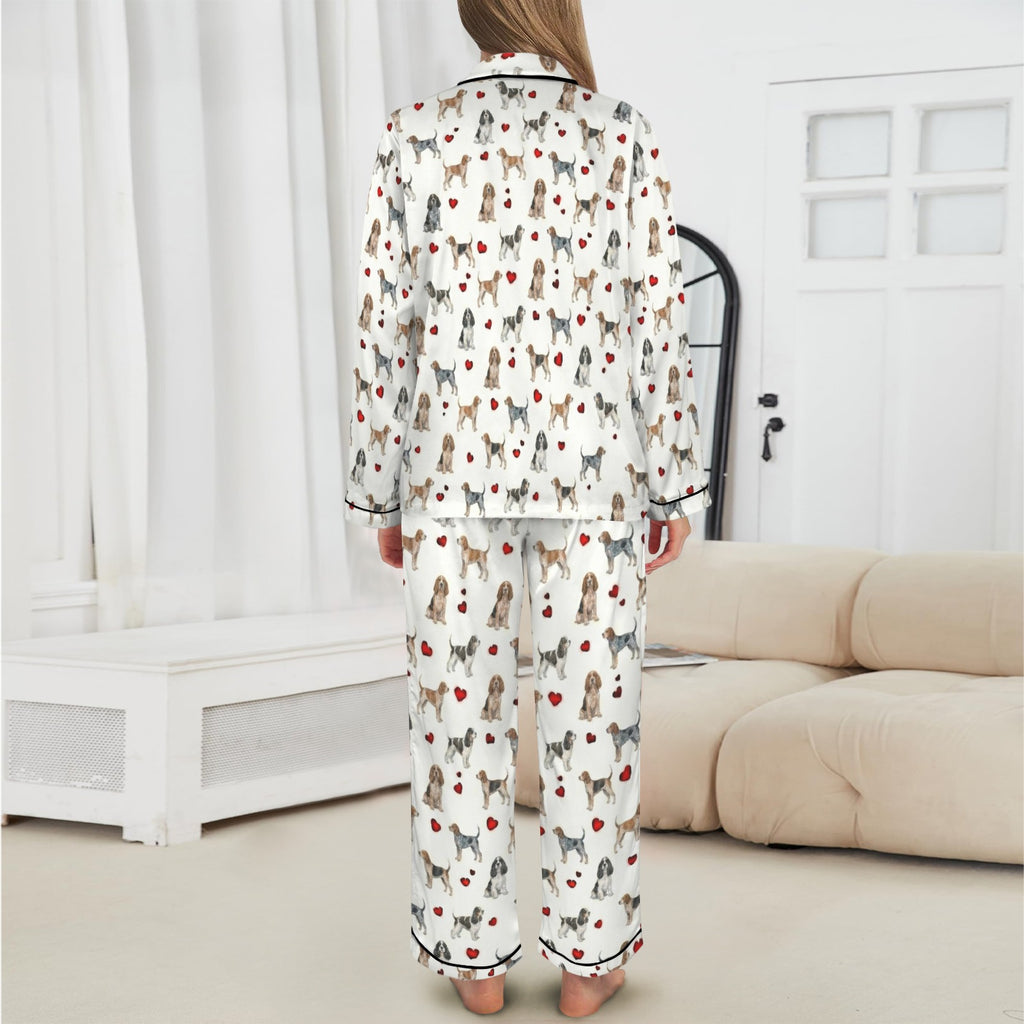 American English Coonhound Women's Long Sleeve Satin Pajama Set