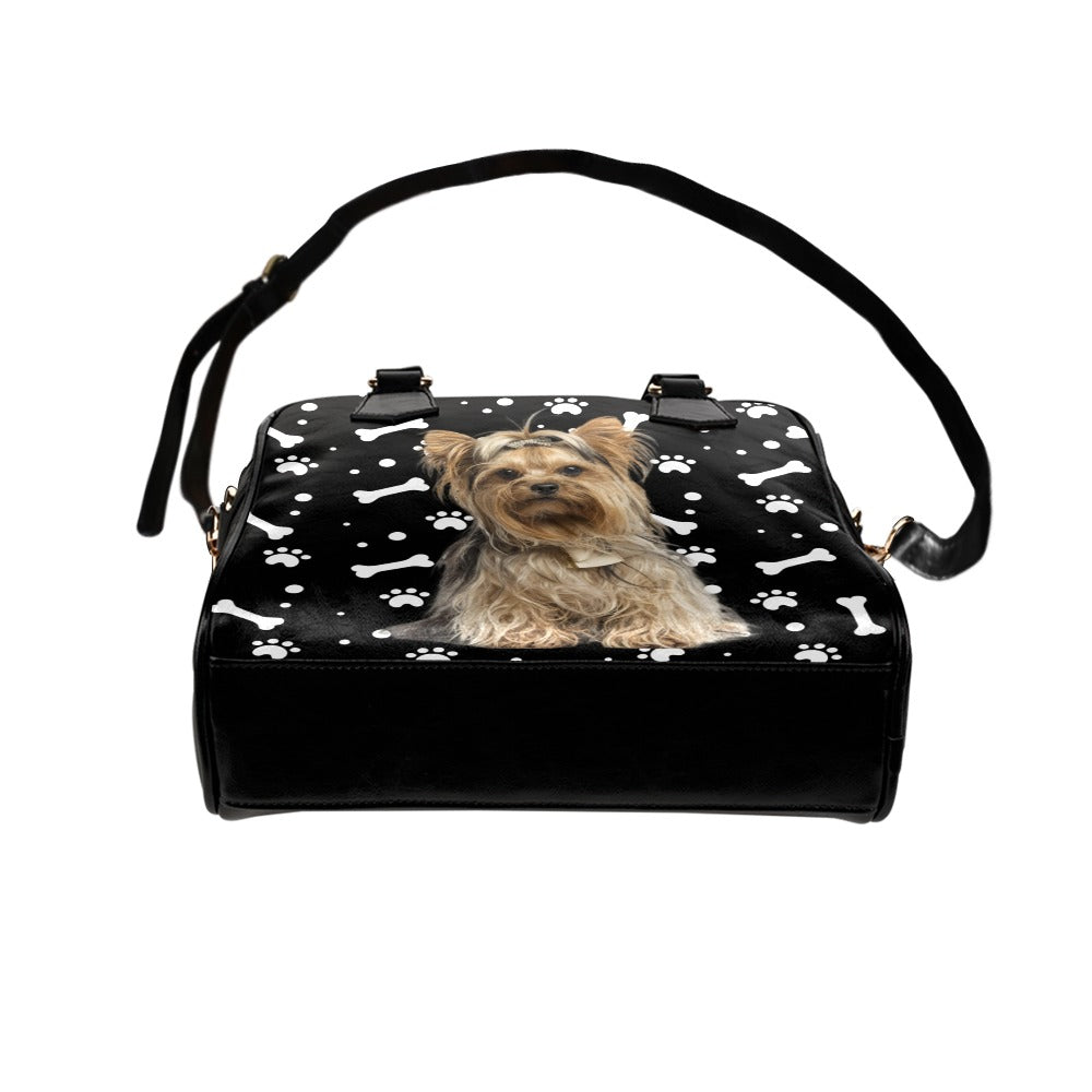 Yorkshire Terrier Paws and Bones Shoulder Handbag