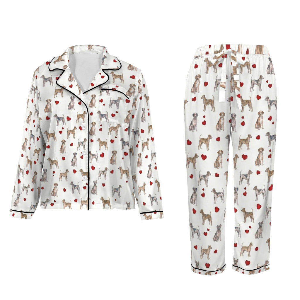 American Leopard Hound Women's Long Sleeve Satin Pajama Set