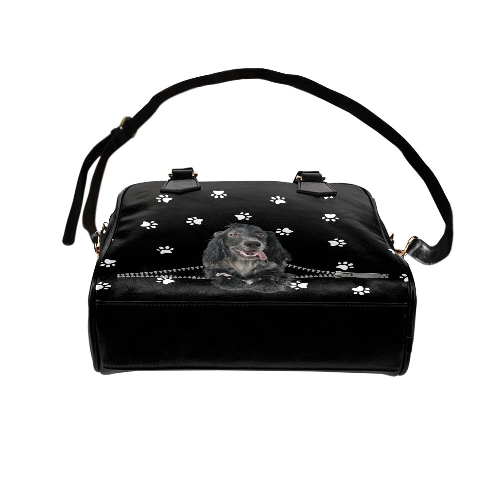 English setter Zip Paws Shoulder Handbag