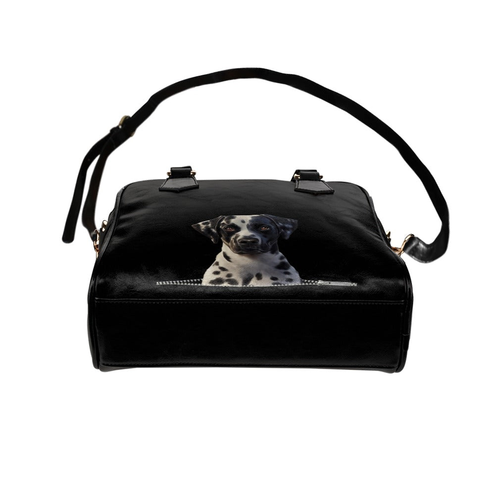 Dalmatian Zip Shoulder Handbag
