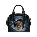 Bakharwal Ripped Denim Print Shoulder Handbag