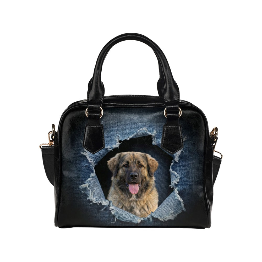 Bakharwal Ripped Denim Print Shoulder Handbag